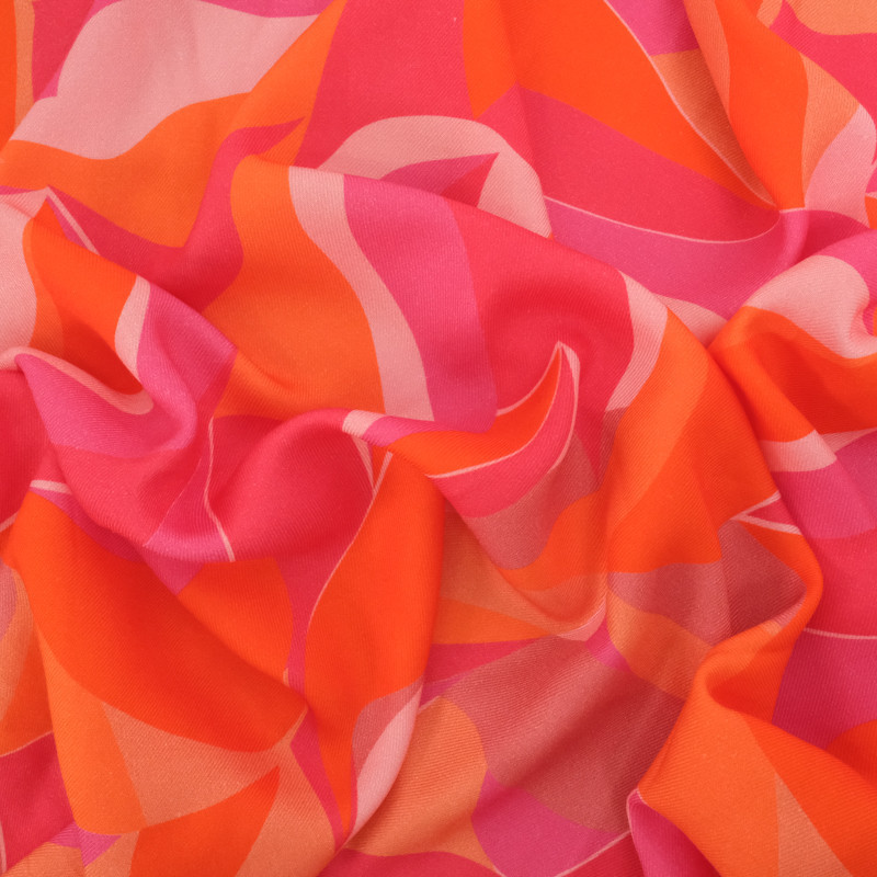 Twill Viscose Paola Rose Orange - Maison Klem