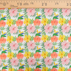 Popeline de Coton Mila Hibiscus Multicolore - Maison Klem