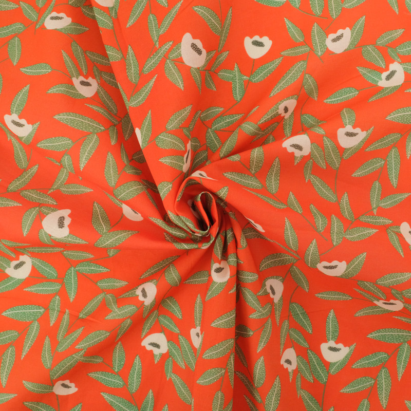 Popeline de Coton Mila Tea Time Clémentine - Maison Klem