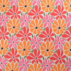 Popeline de Coton Mila Flower Power Multicolore - Maison Klem