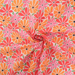 Popeline de Coton Mila Flower Power Multicolore - Maison Klem