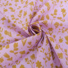 Voile de Coton Mila Impression Floral Fond Parme - Maison Klem