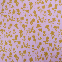 Voile de Coton Mila Impression Floral Fond Parme - Maison Klem