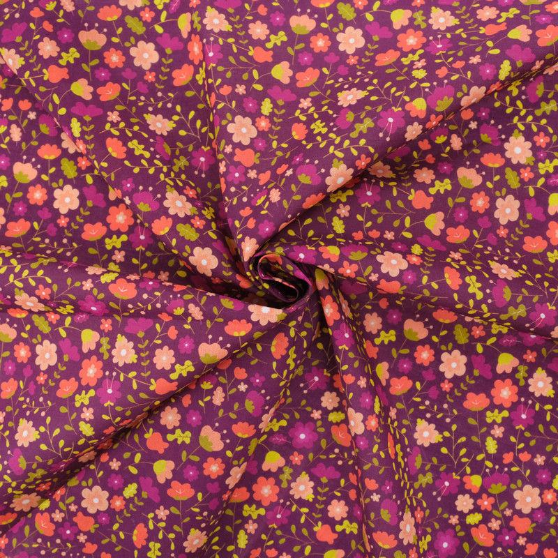 Popeline de Coton Mila Violette - Maison Klem