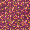 Popeline de Coton Mila Impression Floral Fond Parme - Maison Klem
