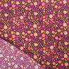 Voile de Coton Mila Impression Floral Fond Parme - Maison Klem