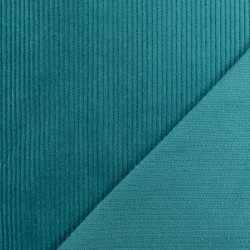 Velours 500 Raies Bleu Canard - Maison Klem
