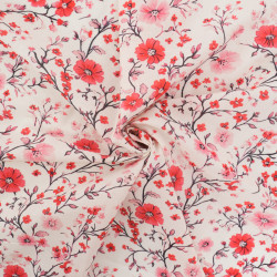 Popeline de Coton Mila Pink Collection Aquarelle Rose - Maison Klem