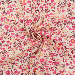 Popeline de Coton Mila Pink Collection Naturel - Maison Klem