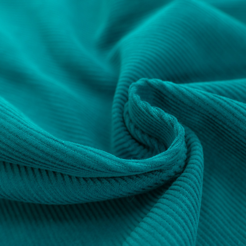 Velours 500 Raies Bleu Canard - Maison Klem