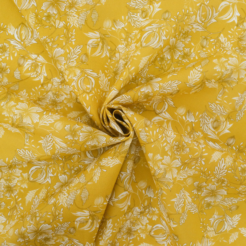 Popeline de Coton Mila Millie Ocre - Maison Klem