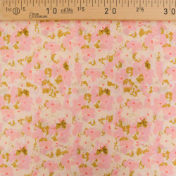 Popeline de Coton Mila Flora Rose Kaki - Maison Klem