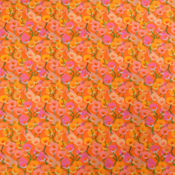 Popeline de Coton Mila Corolle Orange - Maison Klem