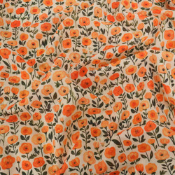 Popeline de Coton Mila Isis Papaye - Maison Klem