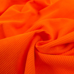 Velours 500 Raies Orange Vif - Maison Klem
