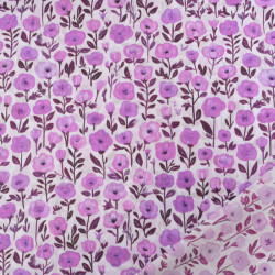 Popeline de Coton Mila Isis Mauve - Maison klem