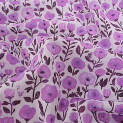 Popeline de Coton Mila Isis Mauve - Maison klem