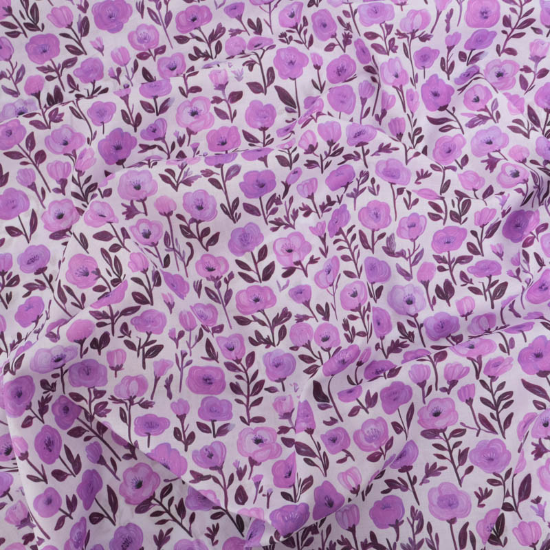 Popeline de Coton Mila Isis Mauve - Maison klem