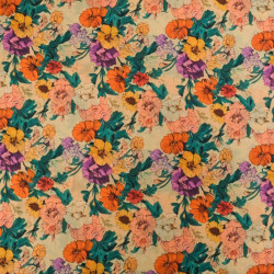 Popeline de Coton Mila Romancia Papaye - Maison Klem