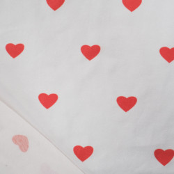 Tissu Jersey de Coton Mini Cœurs Rouges - Maison Klem