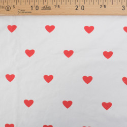 Tissu Jersey de Coton Mini Cœurs Rouges - Maison Klem