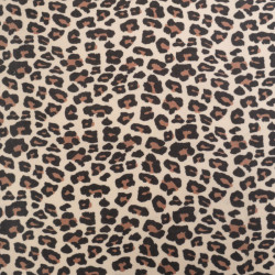 Tissu Jersey de Coton Mini Léopard Fond Beige - Maison Klem