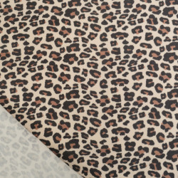 Tissu Jersey de Coton Mini Léopard Fond Beige - Maison Klem