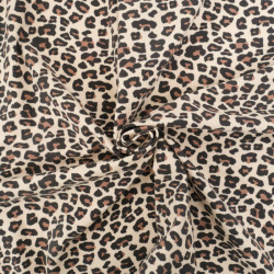 Tissu Jersey de Coton Mini Léopard Fond Beige - Maison Klem