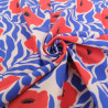 Tissu Jersey de Coton Coquelicot Rouge et Bleu - Maison Klem