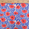 Tissu Jersey de Coton Coquelicot Rouge et Bleu - Maison Klem