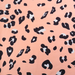 Tissu Jersey de Coton Léopard Rose - Maison klem