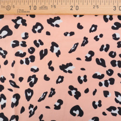 Tissu Jersey de Coton Léopard Rose - Maison klem