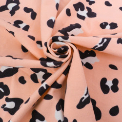 Tissu Jersey de Coton Léopard Rose - Maison klem