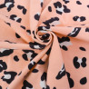 Tissu Jersey de Coton Léopard Rose - Maison klem
