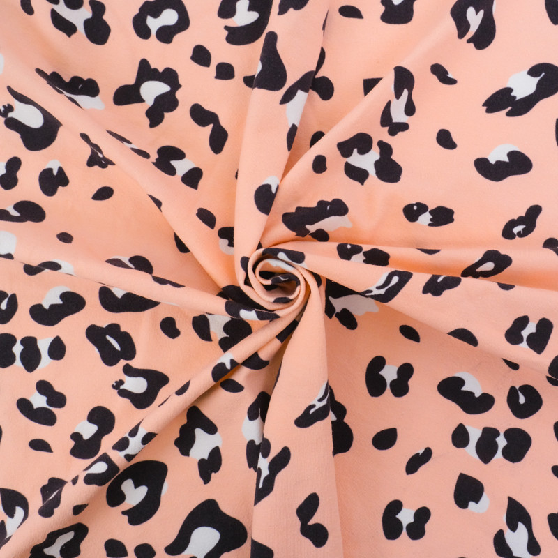 Tissu Jersey de Coton Léopard Rose - Maison Klem