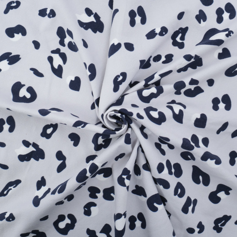 Tissu Jersey de Coton Léopard Gris Perle - Maison Klem