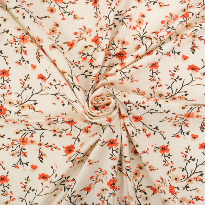Tissu Jersey de Coton Blossom Ecru - Maison Klem