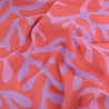 Tissu Jersey de Coton Coraux Corail et Mauve - Maison Klem
