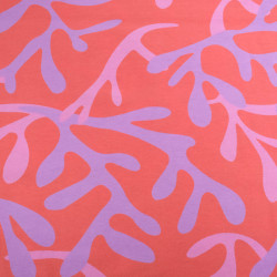 Tissu Jersey de Coton Coraux Corail et Mauve - Maison Klem