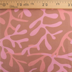 Tissu Jersey de Coton Coraux Coffee et Rose - Maison Klem
