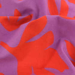 Tissu Jersey de Coton Mona Violine et Rouge - Maison Klem