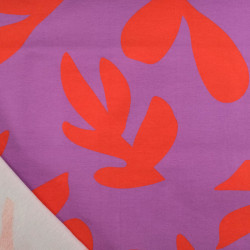 Tissu Jersey de Coton Mona Violine et Rouge - Maison Klem