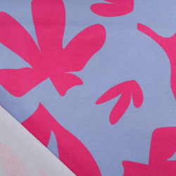 Tissu Jersey de Coton Mona Violine et Rouge - Maison Klem