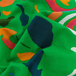Tissu Jersey de Coton Olga Vert - Maison Klem