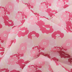 Viscose Impression Digitale Fleuri Nuances Roses - Maison Klem