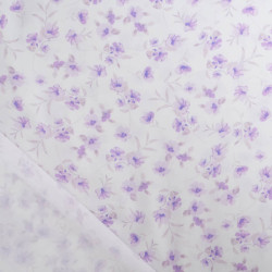 Viscose Impression Digitale Fleurs Violettes Vintages - Maison Klem