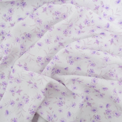 Viscose Impression Digitale Fleurs Violettes Vintages - Maison Klem