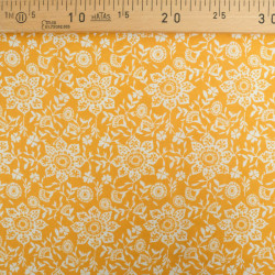 Viscose Impression Digitale Ethnique Floral Moutarde - Maison Klem