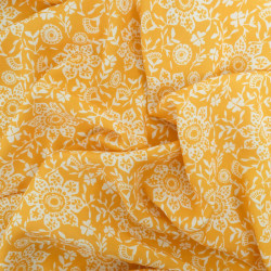 Viscose Impression Digitale Ethnique Floral Moutarde - Maison Klem