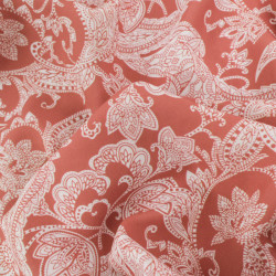 Viscose Impression Digitale Floral Cachemire Marsala - Maison Klem